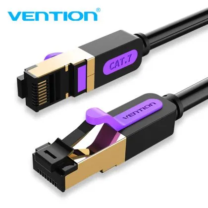 Cablu Vention LAN SSTP Cat.7 Patch Cable - 5M Negru 10Gbps - ICDBJ