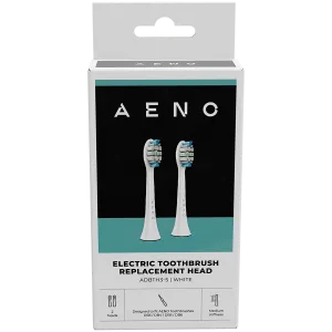 AENO Replacement toothbrush heads, White, Dupont bristles, 2pcs in set (for ADB0003/ADB0005 and ADB0004/ADB0006)