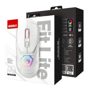 Marvo геймърска мишка FIT LITE Mouse, White