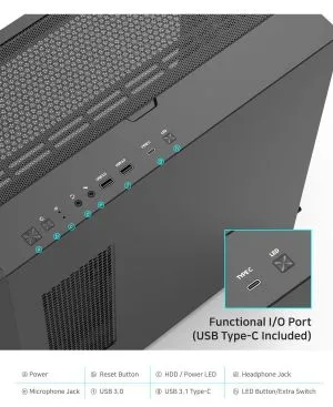 Zalman Case EATX - Z10 DUO - Mesh/Tempered Glass