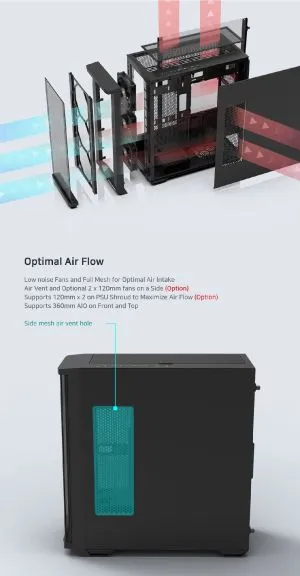Zalman Case EATX - Z10 DUO - Mesh/Tempered Glass
