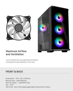 Zalman Case EATX - Z10 DUO - Mesh/Tempered Glass