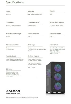 Zalman Case EATX - Z10 DUO - Mesh/Tempered Glass