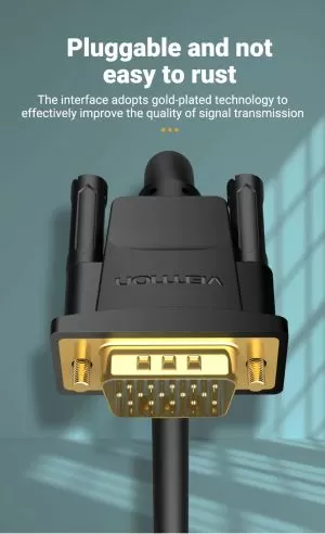 Vention Cable VGA HD15 M / M 1.0m Gold Plated, 2 Ferrites - DAEBF