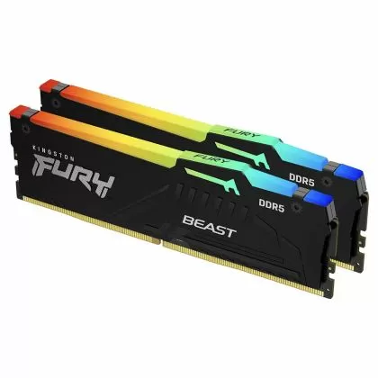 Memory Kingston FURY Beast Black RGB 64GB(2x32GB) DDR5 5600MHz KF556C40BBAK2-64