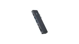Adaptor multiport Rapoo UCM-2003, 7 în 2, USB-A, USB-C, HDMI, SD/MicroSD, negru