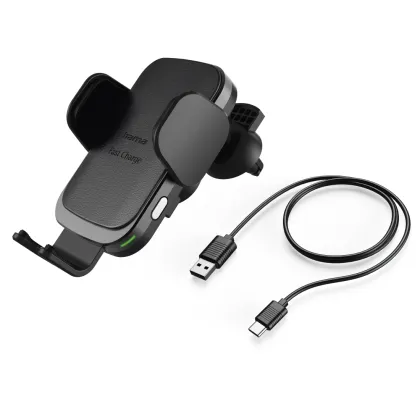 Încărcător wireless și suport auto HAMA FC10 Motion, 10W, Qi, Negru