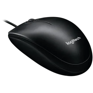 LOGITECH B100 Corded Mouse - BLACK - USB - B2B