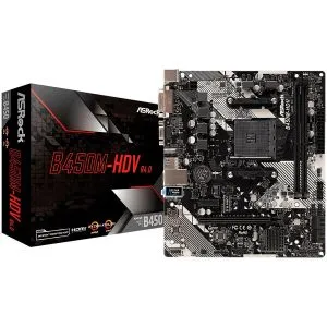 ASROCK Ana Kart Masaüstü B450M-HDV R4.0 (SAM4,2xDDR4,1xPCI 3.0x16,1xPCI Ex1,SATA III,1xM.2,1xUlraM.2,USB3.0,GLAN,VGA,DVI,HDMI,) mATX Perakende