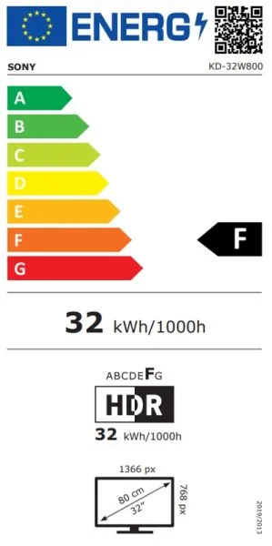 Televizor Sony KD-32W800 TV HDR de 32 inchi, LED Direct, motor Bravia, DVB-C / DVB-T/T2 / DVB-S/S2, USB, HDMI, Android TV, negru