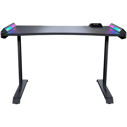 COUGAR Mars 120 Gaming Desk, USB 3.0 x 1/ USB 2.0 x 1/ 3.5mm Audio jack x 2/RGB button, 1250x810x740(mm), Ergonomic & Scratch Resistant Gaming Space, Carbon Fiber Texture, Multifunctional Design, Dual-sided ARGB, Welded Steel Frame, Maximum Stability