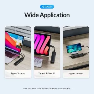 Cutie externă Orico pentru stocare pe disc - Carcasă - M.2 NGFF SATA M/B key Black - PWM2