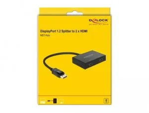 Delock DisplayPort 1.2 Splitter 1 x DisplayPort in > 2 x HDMI out
