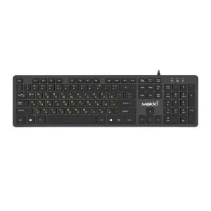 Makki нископрофилна кирилизирана клавиатура Keyboard USB BG - Low profile Chocolate - KB-C14 Black