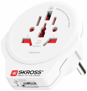 Адаптер SKROSS World to Europe 1500266, USB, Бял