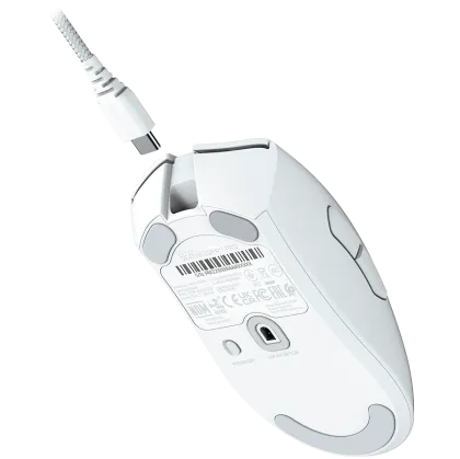Razer DeathAdder V3 Pro - White Edition, Ergonomic Wireless Gaming Mouse, Speedflex Charging Cable USB Type C, 30000DPI, Optical Mouse Switches Gen-3, 63 g, Focus Pro 30K Optical Sensor