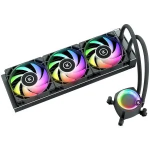 EK-Nucleus AIO CR360 Lux D-RGB, 3x EK-FPT FAN 120 D-RGB PWM fans, Rotatable ARGB Pump Top, Intel Sockets LGA: 1150, 1151, 1155, 1156, 1200, 1700, 2011, 2011-3, 2066, AMD Sockets: AM4, AM5, 5 Year Warranty