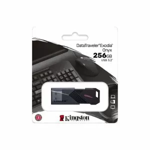 USB памет KINGSTON DataTraveler Exodia Onyx, 256GB,USB 3.2 Gen 1, Черна