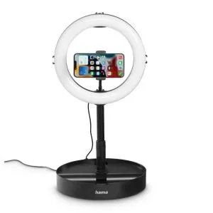 Lampă LED Hama „SpotLight FoldUp 102 II” Ring Light, set pentru smartphone-uri, pliabilă