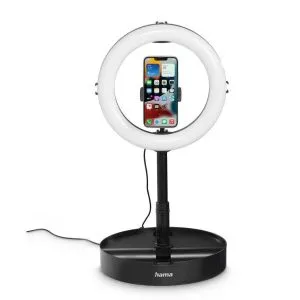 Lampă LED Hama „SpotLight FoldUp 102 II” Ring Light, set pentru smartphone-uri, pliabilă