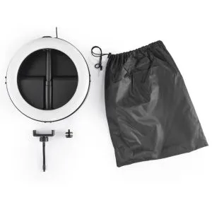 Lampă LED Hama „SpotLight FoldUp 102 II” Ring Light, set pentru smartphone-uri, pliabilă