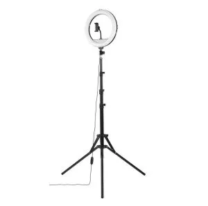 Lampă Hama "SpotLight Steady 120 II" LED inel de lumină, set pentru smartphone, trepied, 12"