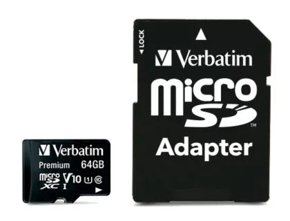 Memory Verbatim micro SDXC 64GB Class 10 (Incl. Adapter)