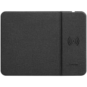 CANYON MP-W5, Covoraș pentru mouse cu încărcător fără fir, Intrare 5V/2A, Ieșire 9V2A 5W/7,5W/10W, 324*244*6mm, lungime cablu USB tip C 1m, negru, 220g