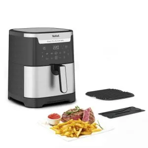Dispozitiv pentru gătit sănătos Tefal EY801D15, Easy Fry XXL Flexcook, argintiu 2 în 1, 6,5 L (8 porții) / 1,5 kg, zone duble, prăjire perfectă, 8 programe automate