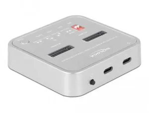 Delock Docking Station for 1 x M.2 NVMe SSD + 1 x M.2 SATA SSD with SD Express (SD 7.1) Card Reader and Clone Function