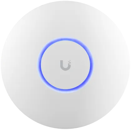 Punct de acces Ubiquiti U6+. Model WiFi 6 cu o rată de transfer de 573,5 Mbps la 2,4 GHz și 2402 Mbps la 5 GHz. Nu este inclus injector POE. UI recomandă comutatorul U-POE-AF sau POE