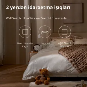 Comutator de la distanță fără fir Aqara H1 (bascul dublu): Model: WRS-R02; SKU: AR009GLW02