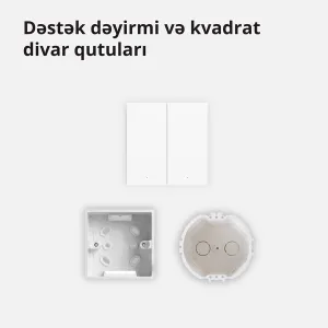 Aqara Smart Wall Switch H1 (cu neutru, basculant dublu): Model: WS-EUK04; SKU: AK074EUW01