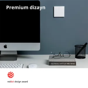 Aqara Smart Wall Switch H1 (cu neutru, basculant dublu): Model: WS-EUK04; SKU: AK074EUW01