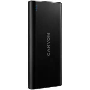 CANYON PB-106, Power bank 10000mAh Li-poli baterie, Intrare 5V/2A, Ieșire 5V/2.1A(Max), lungime cablu USB 0.3m, 140*68*16mm, 0.24Kg, Negru