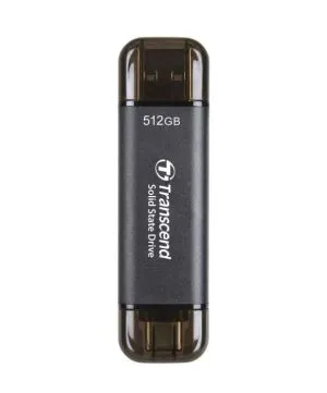 Hard disk Transcend 512 GB, SSD extern, ESD310C, USB 10 Gbps, tip C/A, negru