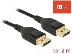 Cablu Delock DisplayPort tată - DisplayPort tată, 2,0 m, 8K 60 Hz, negru