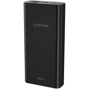 CANYON PB-2001, Power bank 20000mAh Li-poly battery, Input 5V/2A , Output 5V/2.1A(Max), 144*69*28.5mm, 0.440Kg, Black