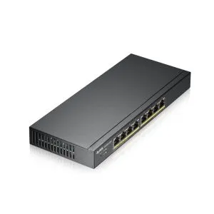 Switch ZyXEL GS1900-8HP, 8 porturi GbE L2 PoE Smart Switch, 802.3at, desktop, fără ventilator, 70 W