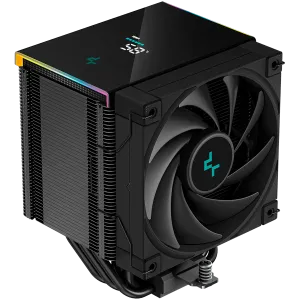 DeepCool AK500 Digital, CPU Air Cooler, 1x120mm FK120 PWM FDB Fan, Digital Display, ARGB, TDP 240W, 5 Heatpipes, Black, LGA2066/2011-v3/2011/1700/1200/115x, AMD AM5/AM4, 127x117x160 mm(LxWxH), 3Y, R-AK500-BKADMN-G