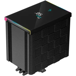 DeepCool AK500 Digital, CPU Air Cooler, 1x120mm FK120 PWM FDB Fan, Digital Display, ARGB, TDP 240W, 5 Heatpipes, Black, LGA2066/2011-v3/2011/1700/1200/115x, AMD AM5/AM4, 127x117x160 mm(LxWxH), 3Y, R-AK500-BKADMN-G