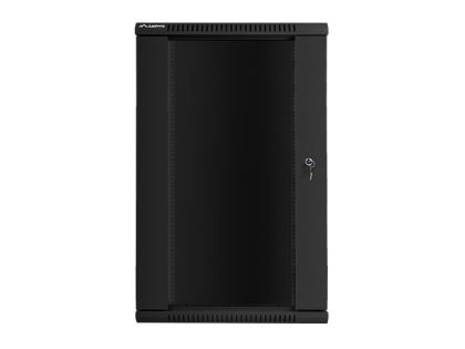 Комуникационен шкаф Lanberg rack cabinet 19" wall-mount 22U / 600x450 for self-assembly (flat pack), black