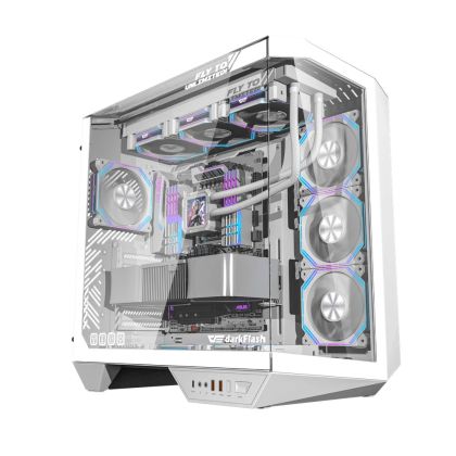 Darkflash Case ATX - DY470 Ice White - 4 x 120 mm Infinity Mirror Fans