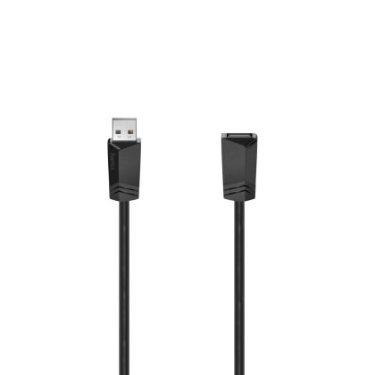 Cablu prelungitor HAMA, USB-A mamă - USB-A tată, 1,5 m, 480 Mbit/s, Negru
