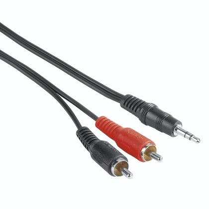 Cablu audio HAMA, mufă 3,5 mm tată - 2 x RCA tată, 2 m, negru
