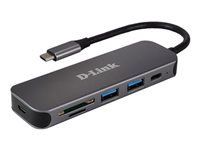 Hub D-LINK 5in1 USB-C cu cititor de carduri