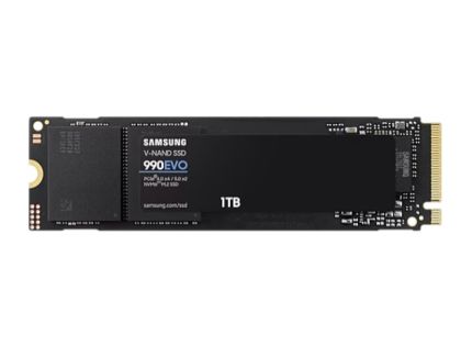 Твърд диск Samsung SSD 990 EVO 1TB PCIe 4.0 NVMe 2.0 M.2 V-NAND TLC, 256-bit Encryption, Read 5000 MB/s Write 4200 MB/s