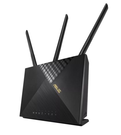 Рутер Asus 4G Router, 4G-AX56, AX1800, 4G+ Cat.6, LTE: Downlink 300 Mbps / Uplink 50 Mbps, 128MB/512MB Flash/RAM, Captive portal,  Aiprotection Classic, Traditional QoS, VPN server/client, IPTV, Beamforming,Black
