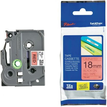 BROTHER P-Touch TZE-441 black on red 18mm