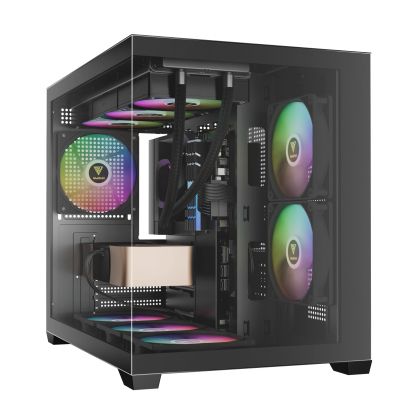 Gamdias Case mATX - AURA GC10M - 3 x 120 mm A-RGB, Tempered Glass